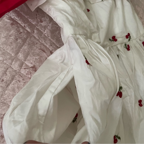 Unique vintage white and cherries swing dress pockets new with tags - Picture 3 of 6